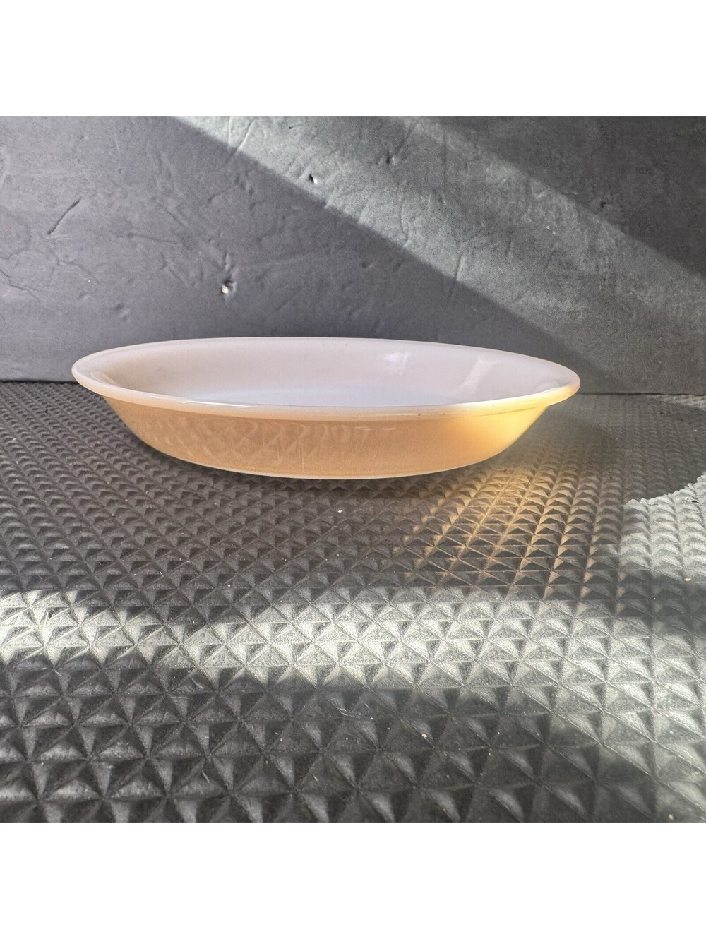 Vtg Fire King #460 Peach Orange Luster 9.5” Pie Plate Casserole Baking Dish